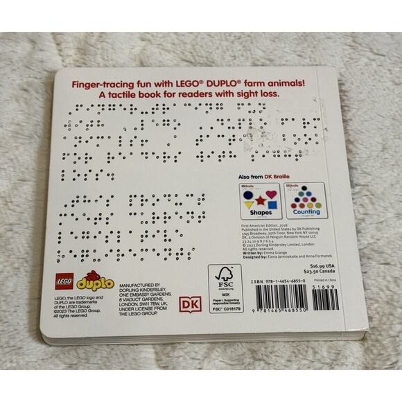 DK Braille LEGO DUPLO Farm Board Books Emma Grange - Picture 2 of 3